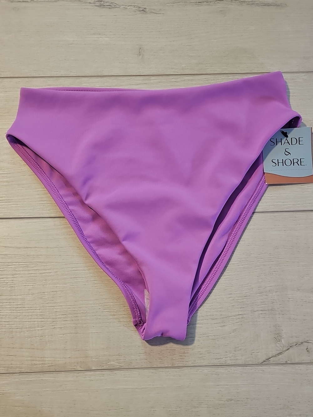 Shade & Shore Women's M Lavendar High Waist Extra High Leg Bikini Bottoms